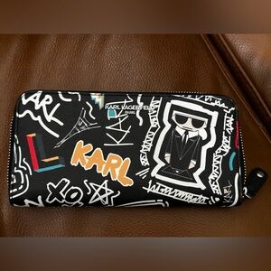 EUC! Karl Lagerfeld Multicolor Graphic Wallet